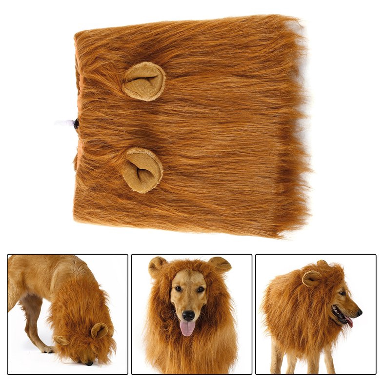 Qiao Niuniu New Pet Costume Lion Mane Wig for Dogs Easter Halloween Clothes Festival Fancy Dress up