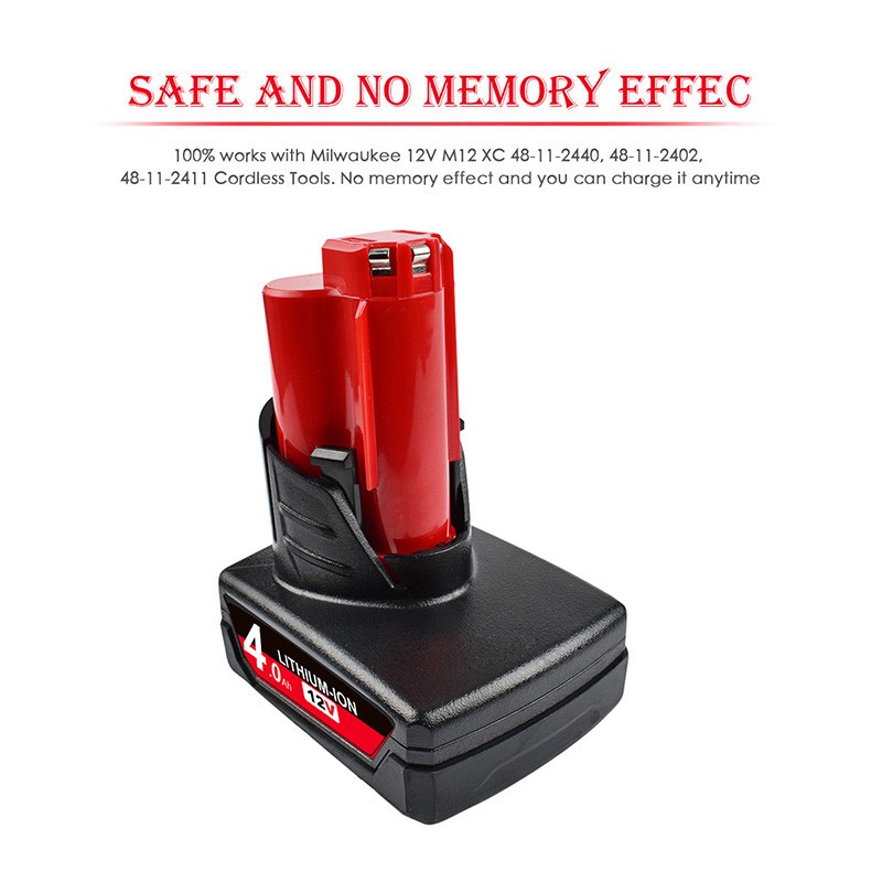 3.0AH 12V Lithium Battery or Charger for Milwaukee M12 48-11-2450 48-11-2460