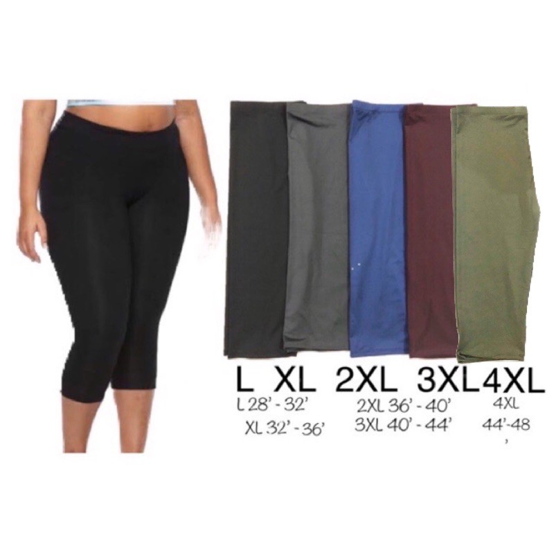 Plus Size Tokong Capri Leggings (Makapal) | Shopee Philippines