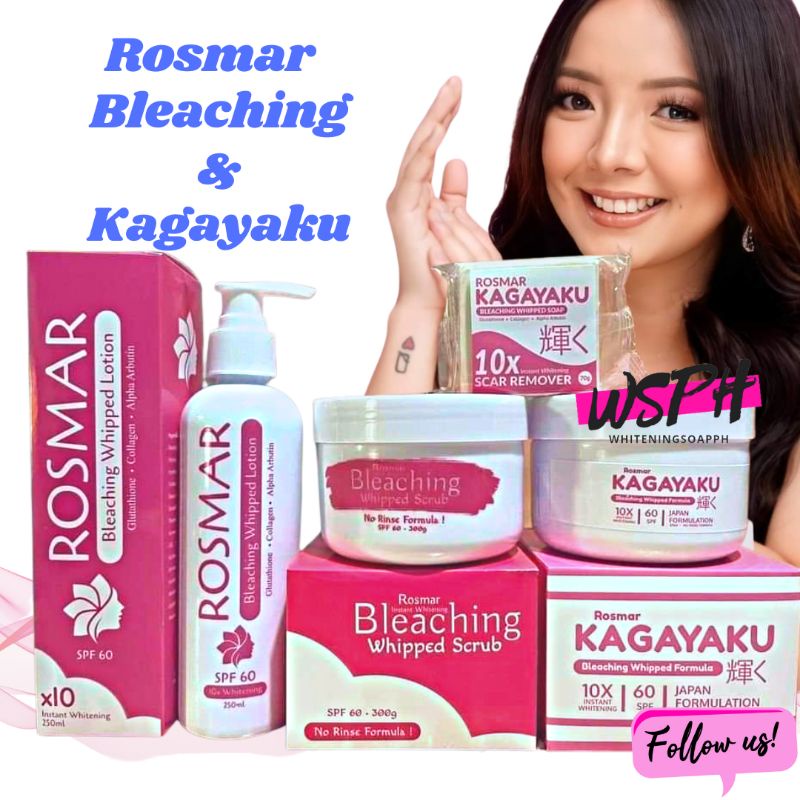 Rosmar Kagayaku Bleaching Whipped Scrub and Rosmar Lotion | Shopee ...