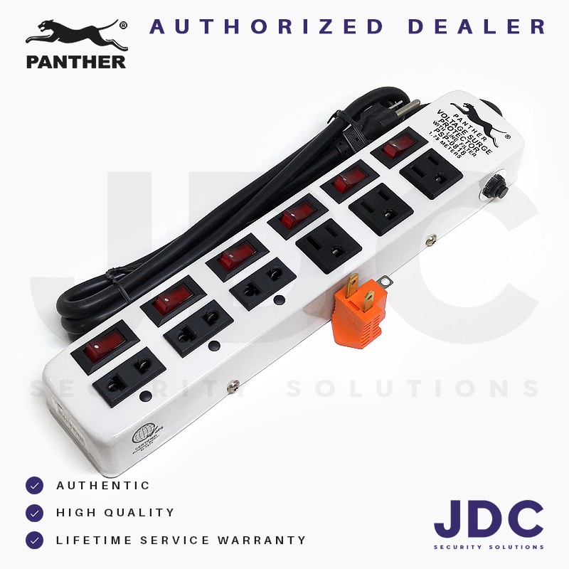 Panther PSP0818 Extension Cord with Surge Protector, 6 Switches, 6