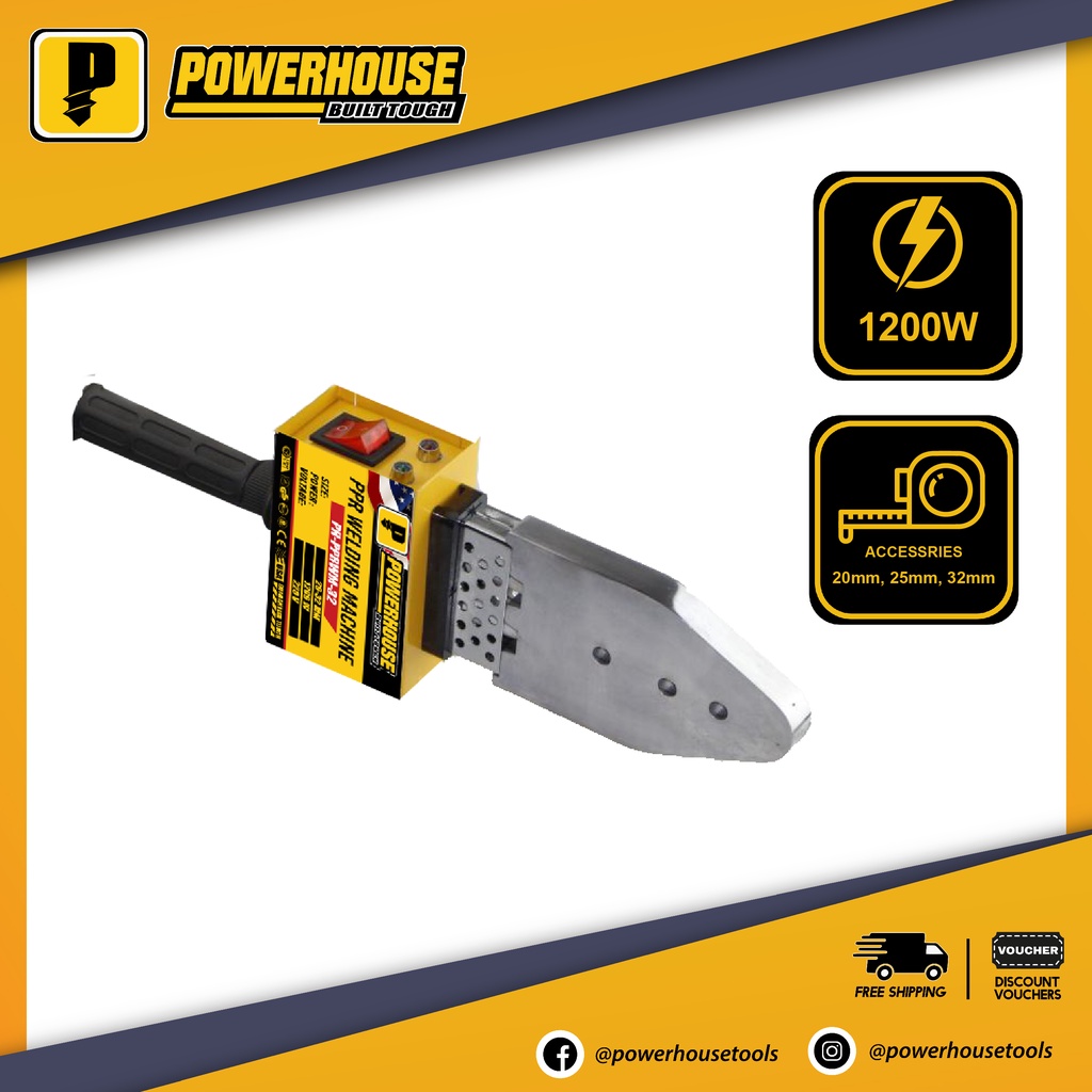 Powerhouse PPR Fusion Welding Machine Electronic Plastic Tube Pipe