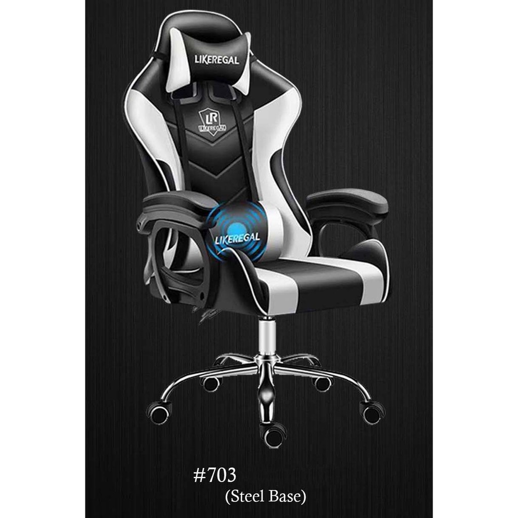 black and white gaming office chair