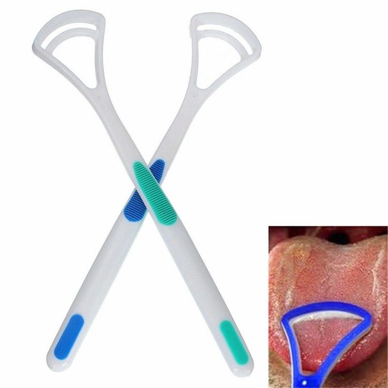 2Pcs Plastic Tongue Tounge Cleaner Scraper Dental Care Oral Hygiene