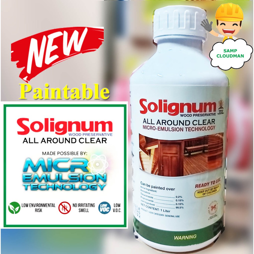 Solignum All Around Clear Paintable 1 Liter Wood Preservatives Anti
