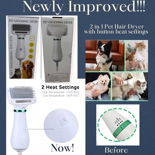 Pet Hair Dryer】Portable and Quiet 2 In 1 Compact Portable Pet Dog Hair Dryer & Comb