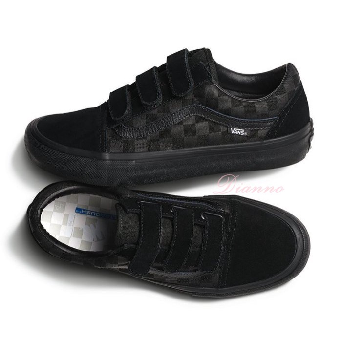 black and white velcro vans