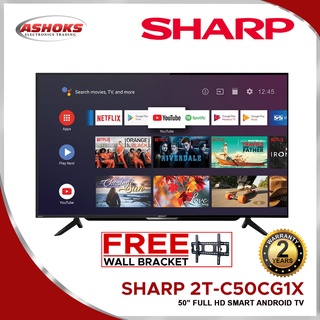 SHARP 2T-C50CG1X 50 inches / 50 inches Smart LED TV / Full HD Smart Android TV, Youtube, Netflix