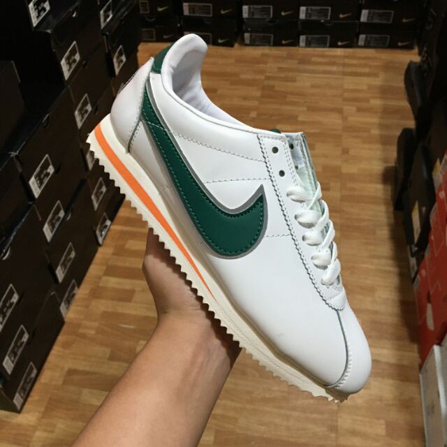 nike cortez green orange