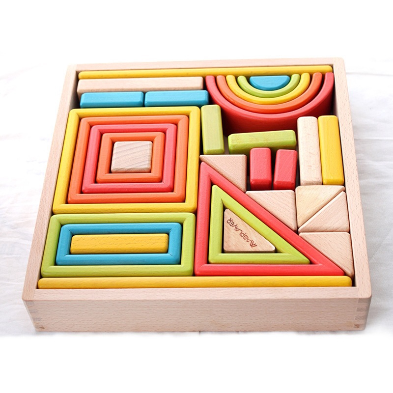 solid wood building blocks