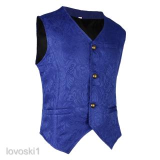 Men's Medieval Jacquard Waistcoat Steampunk Slim Fit Dress Vest 