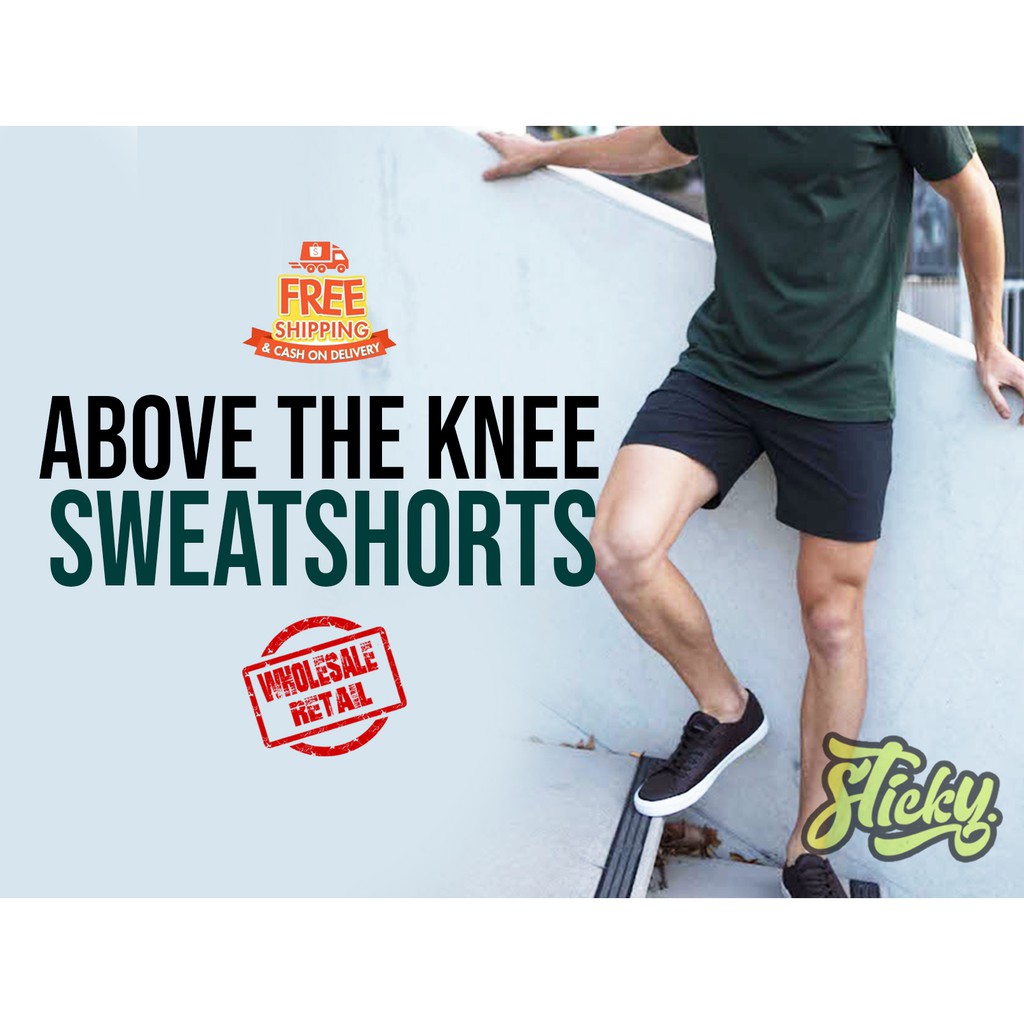 above the knee sweat shorts