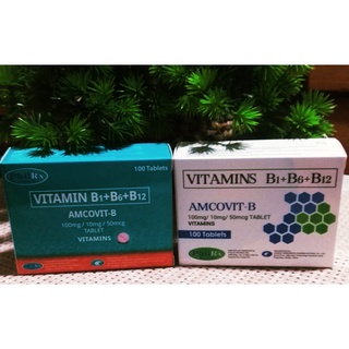 Vitamin B Complex - AMCOVIT B - B1 + B6 + B12 (100mg/10mg/50mcg) 100 ...