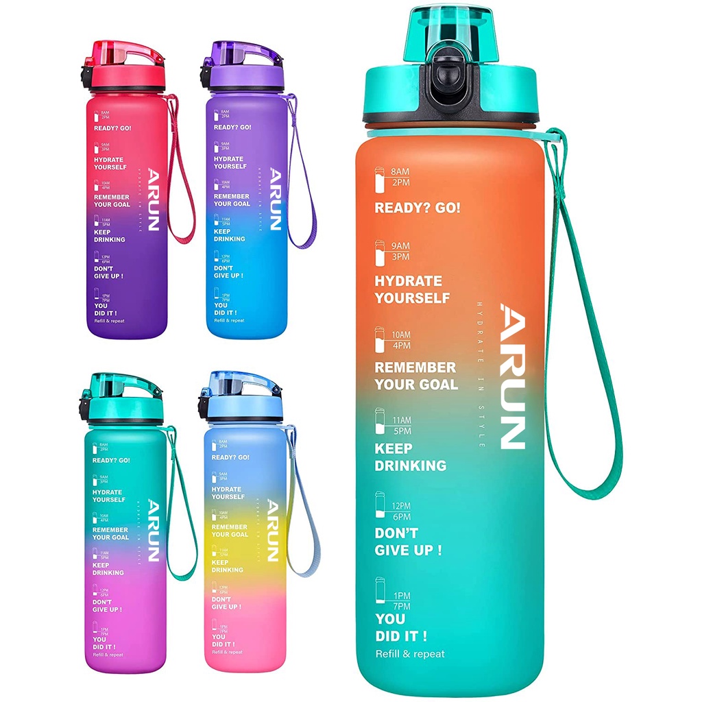 ARUN 1000ML Water Bottle with Carrying Strap, Ensure You Drink Enough ...