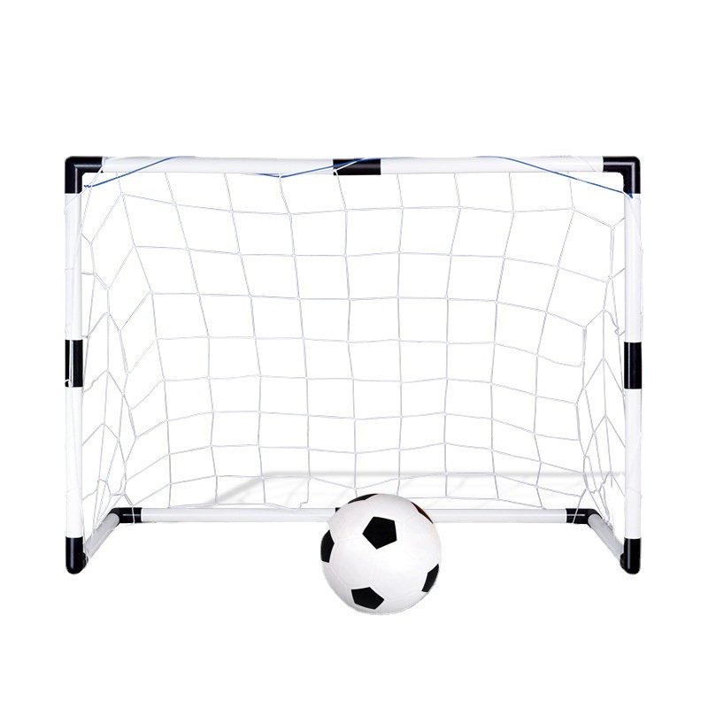Indoor Mini Folding Football Soccer Ball Goal Post Net Set+Pump Kids Sport  J6Y9 
