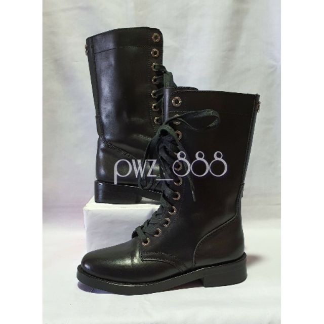 black chanel combat boots