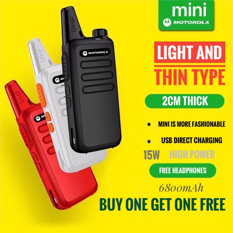 Motorola Walkie Talkie Mini Pair Of Portable Radio 15KM 15W Highpower