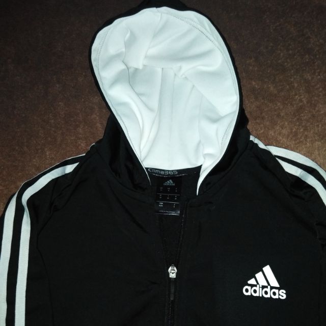 adidas striped jacket with hood