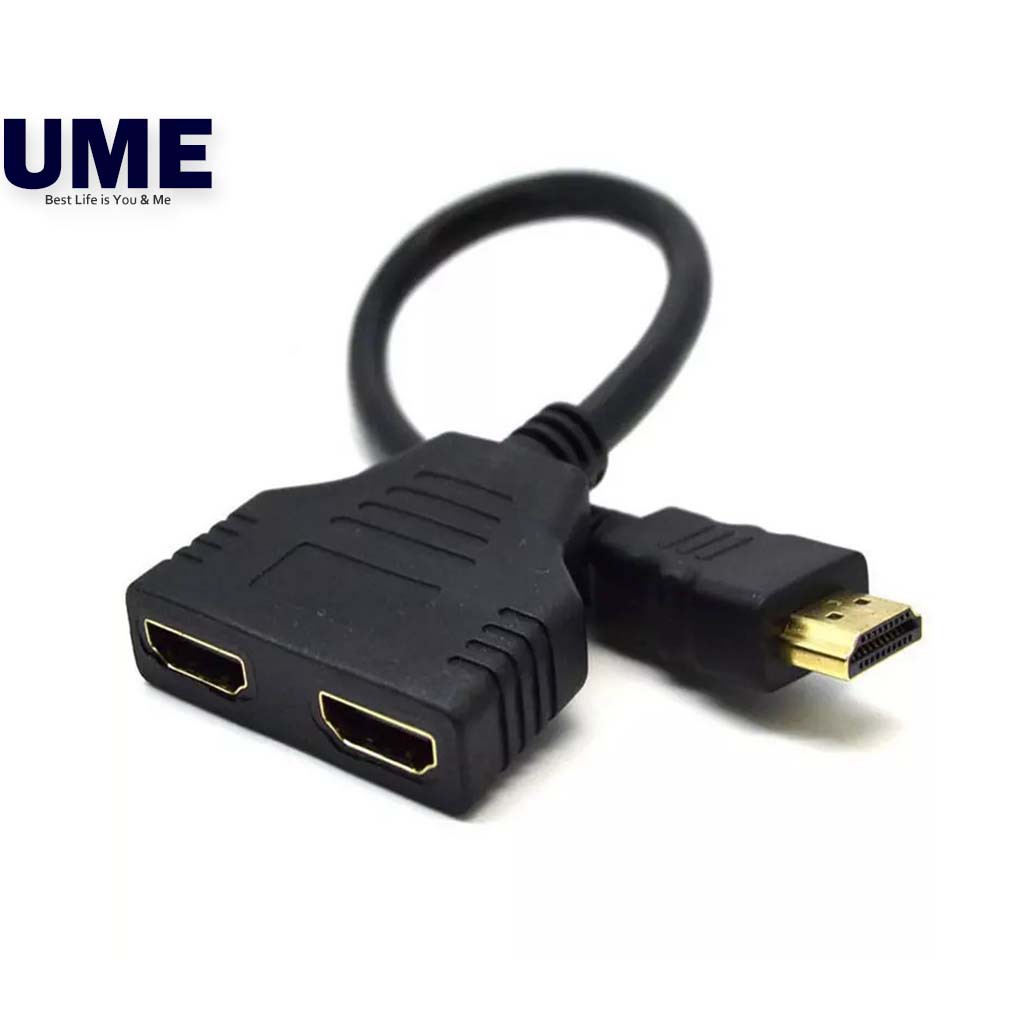 Male HDMI To Dual HDMI 2 Female Splitter Cable Adapter for Multimedia