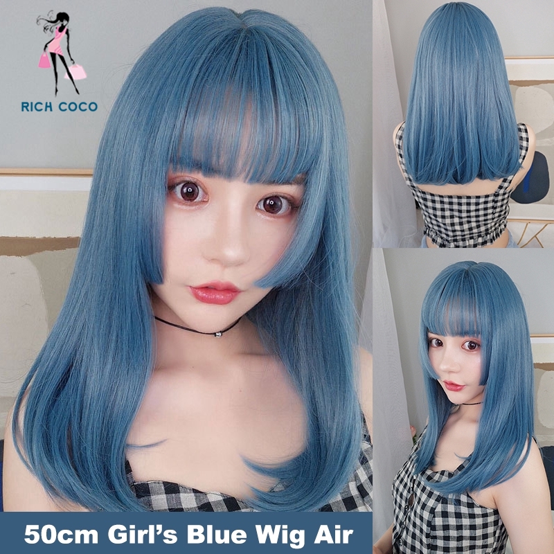 50cm Wig Air Bangs Cospaly Princess Wig With Air Bangs Long