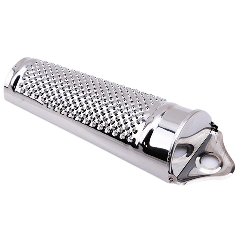 Chocolate GeYuan Cheese Grater Stainless Steel Handheld Lemon Nutmeg Ginger Vegetables Fruits WithProtective Cover and Cleaning Brush Garlic 