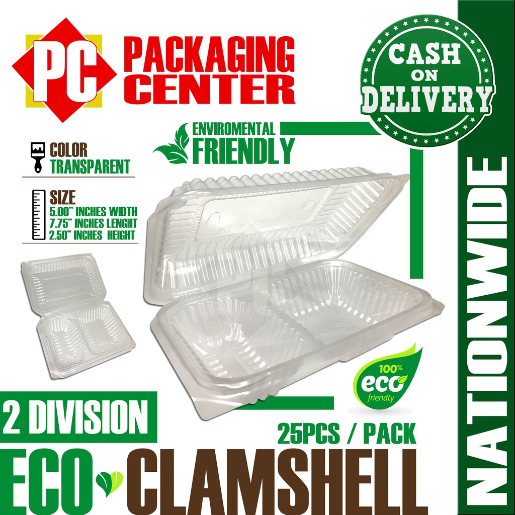 Eco Clamshell 2 Division by 25pcs per pack COD Nationwide! The Most