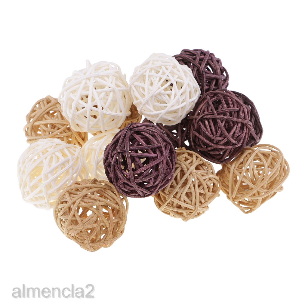 3cm 5cm 7cm Round Shaped Wicker Rattan Balls Orbs Vase Fillers