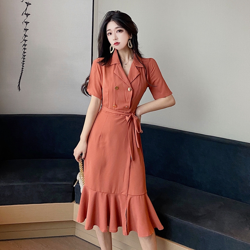 wrap dress with collar