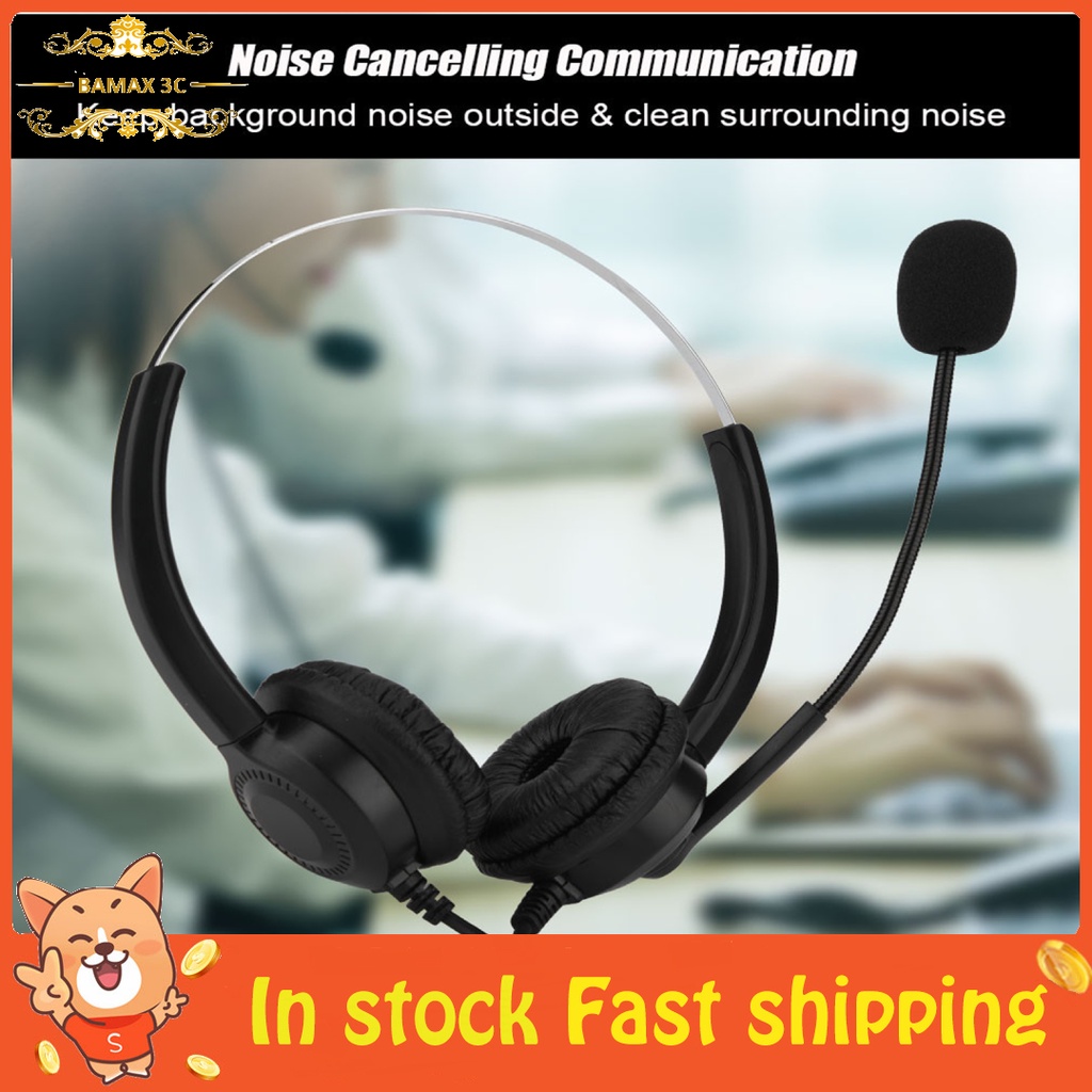 READY STOCK] Noise Cancelling Call Center Headset with Microphone | Shopee  Philippines