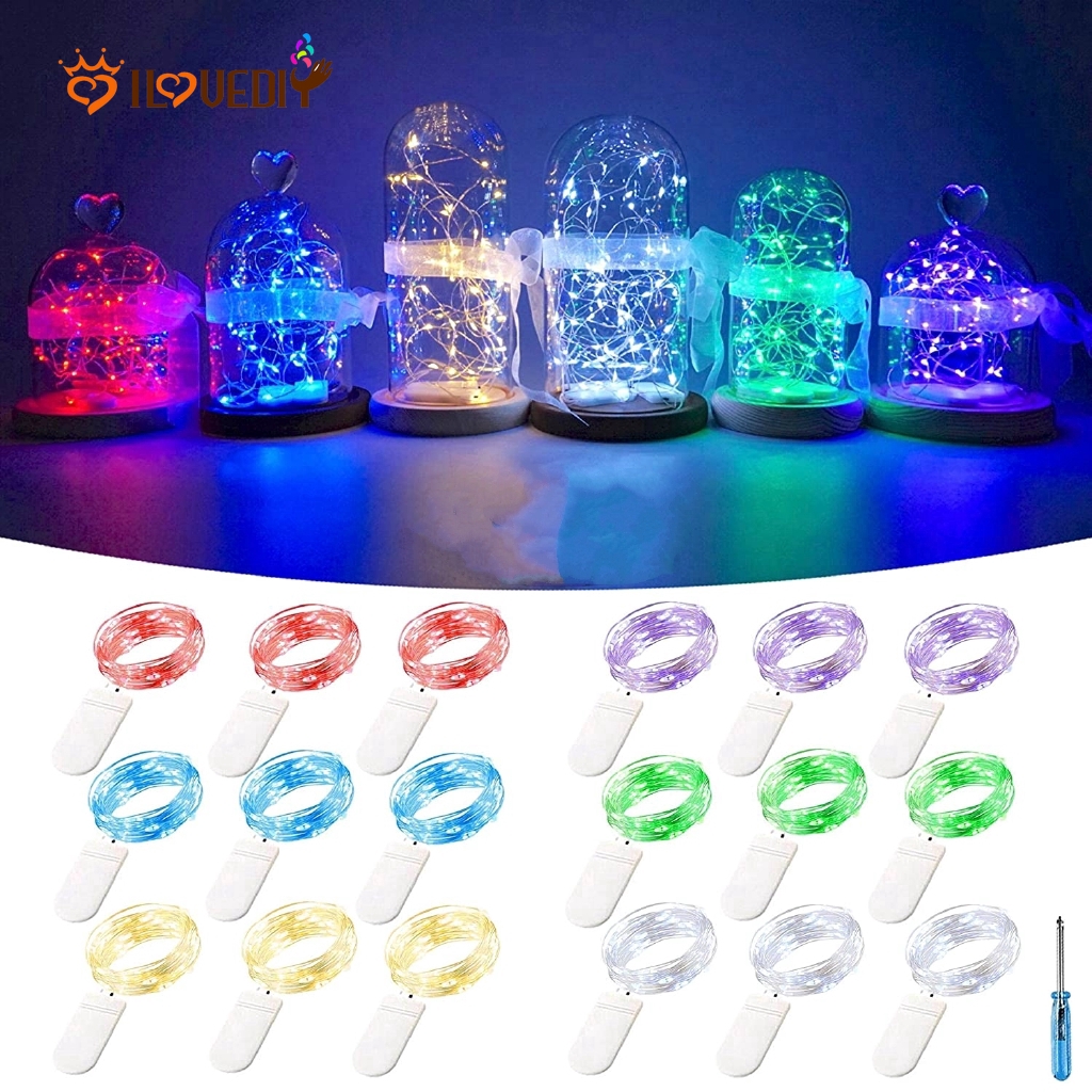 [HL] 1M 2M 3M 5M LEDs Fairy Lights / Battery Powered (CR2032) Copper ...