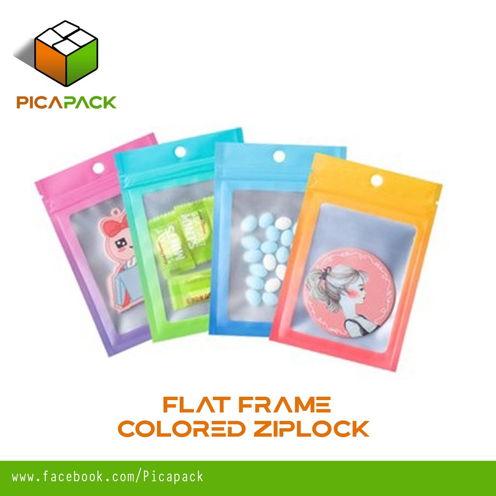 100 PCS Flat Frame colored Ziplock Pouch for jewelry, liptint, 10ML ...