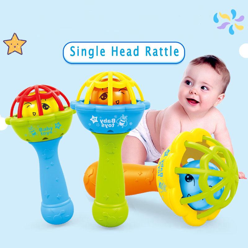 Bayi Kepala Ganda Dumbbell Ball Rattle Teether Penghibur Bayi Kepala Ganda Dumbbell Ball Rattle Teether Penghibur
