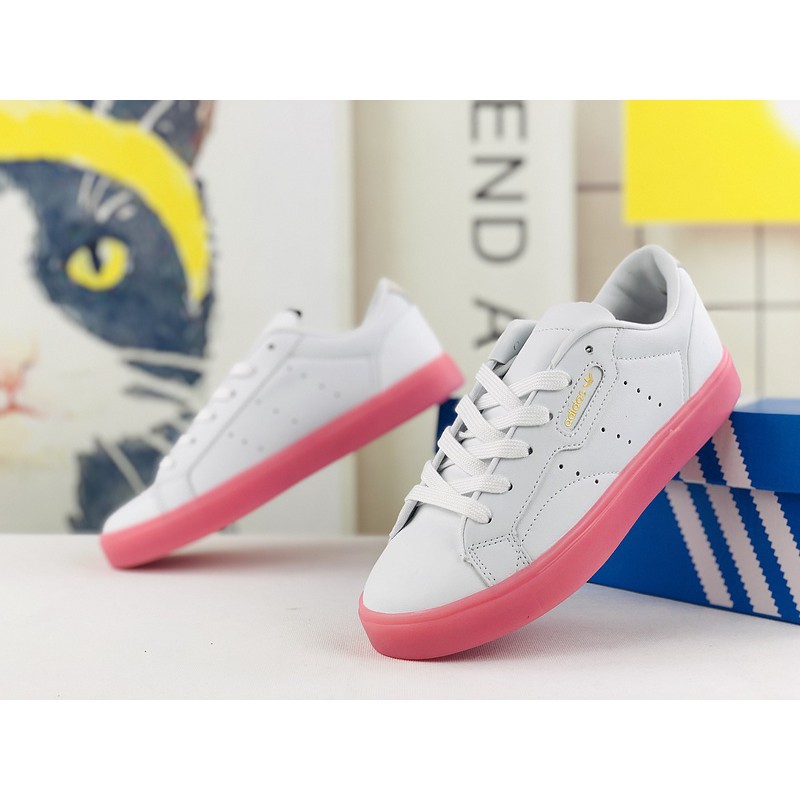 adidas sleek white pink