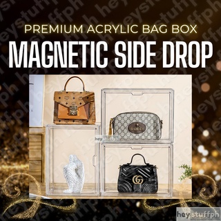 Premium Quality Acrylic Bag Box Magnetic Side Drop #2