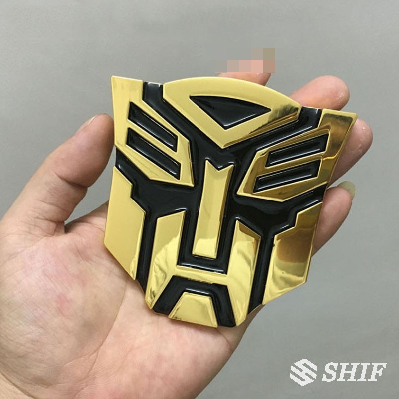 Golden Metal Door Fender Transformers Autobots Badge Rear Lid Trunk ...