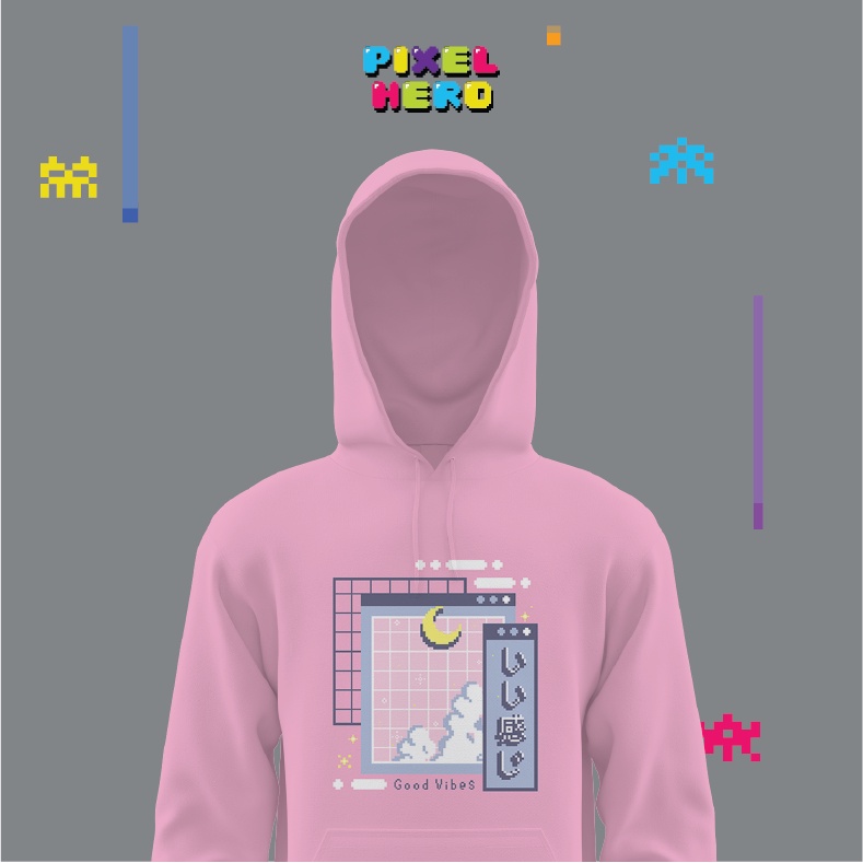 the Artist Invader Pixel Red Heart Hoodie With Zip Men main image 1