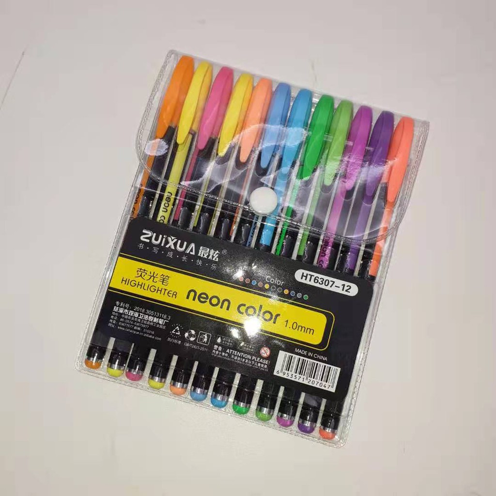 ZUIXUA 12 in 1 Neon Color Pen 1.0mm Highlighter Shopee Philippines