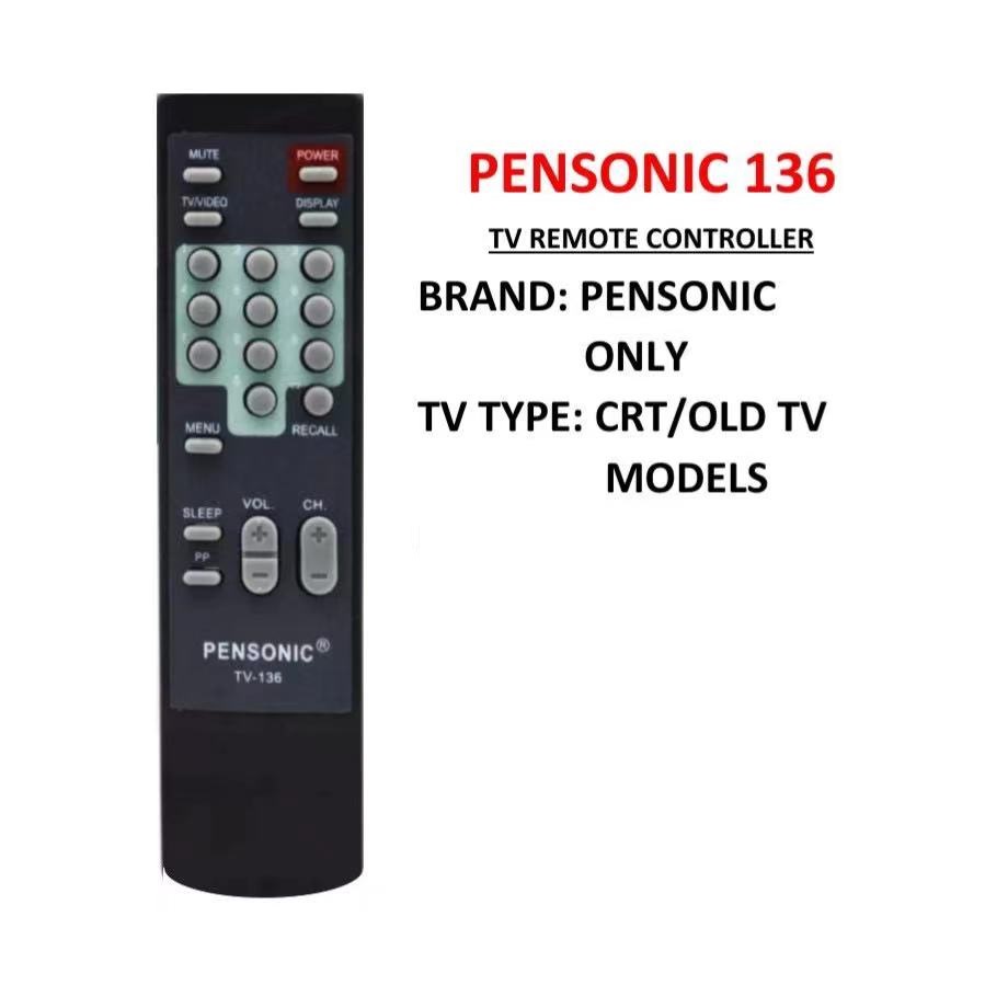 Pensonic (For CRT OLD Model TV's) Remote Control Shopee Philippines