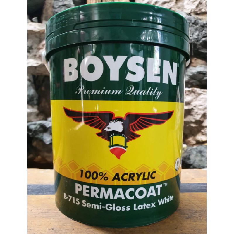 Semi Gloss Latex 715 White 4L Boysen Permacoat Acrylic Paint 4 Liter 1