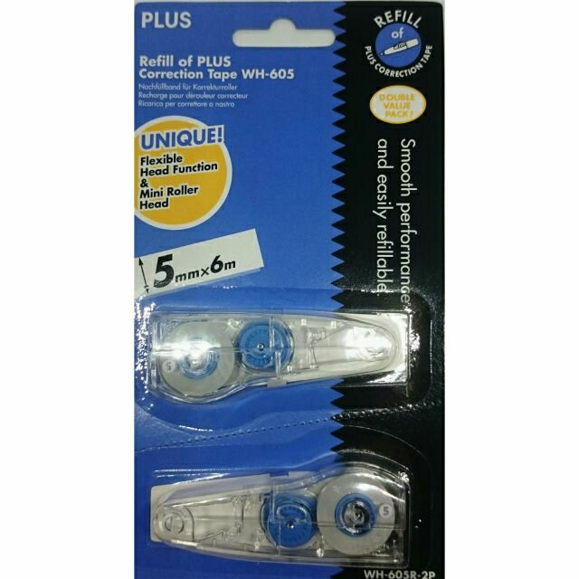PLUS Whiper Mr Correction Tape Refill Double Value Pack Shopee