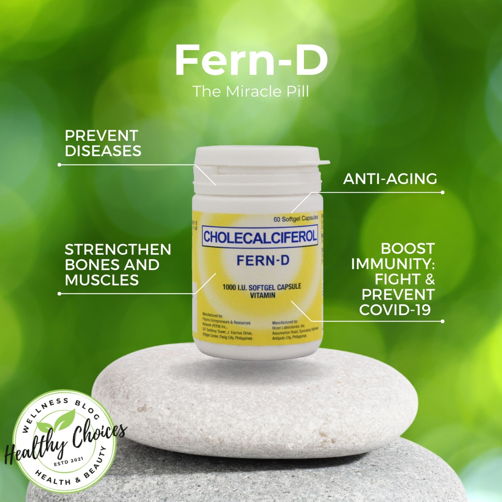 Authentic Fern D 60 & 120 Softgel 1000 I.U Vitamin D Shopee Philippines