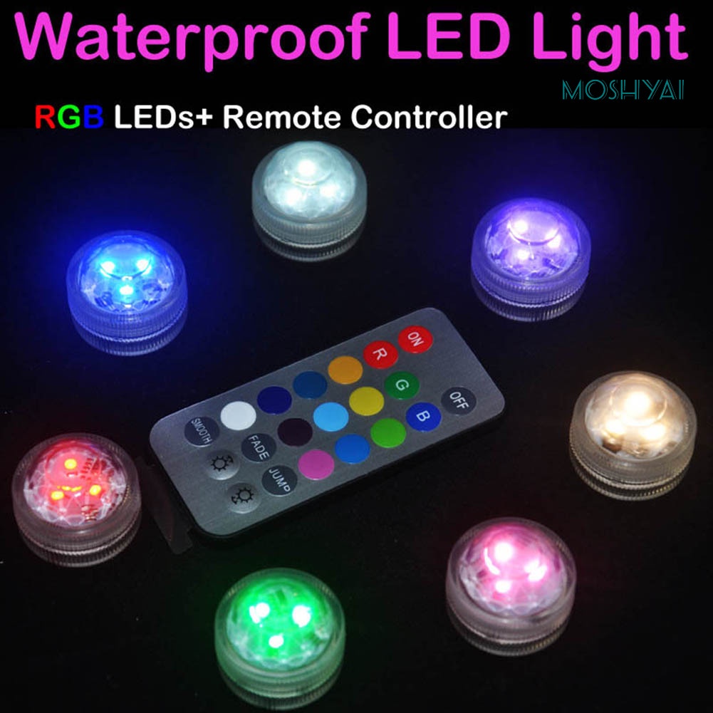 Remote Control Color Change Round Aquarium LED Light Submersible Fish Tank Lamp #5