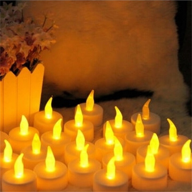 12x Candles Tealight Led Tea Light Flameless Flickering Wedding Battery Includ