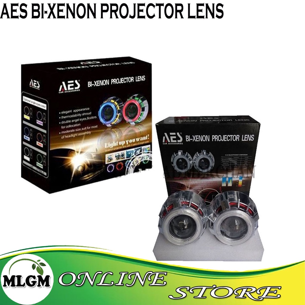 Bixenon Projector Headlight AES G1 Double Angel Eye HID Projector Lens