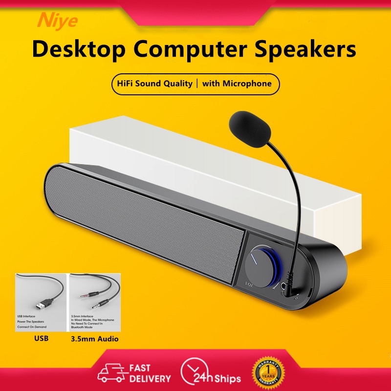 Niye SoundBar Laptop speaker with microphone Home Theater TV Speakers