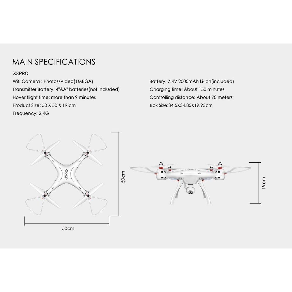 drone syma x8pro fpv 2.4 ghz gps