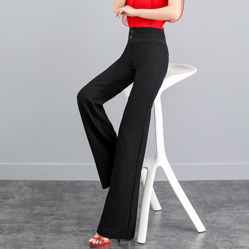 straight flared trousers