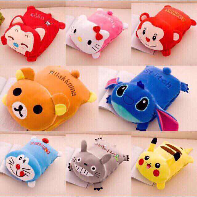 TNC 2 in 1 Pillow Blanket ( cute pillow with blanket inside ) Shopee