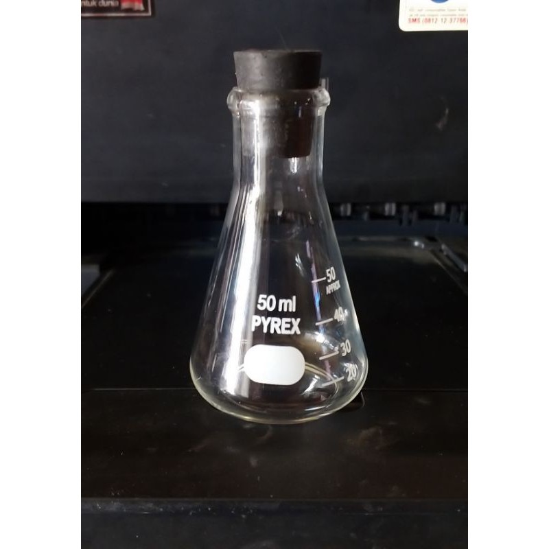Erlenmeyer Flask 50 ml Pyrex + Rubber Lid Shopee Philippines