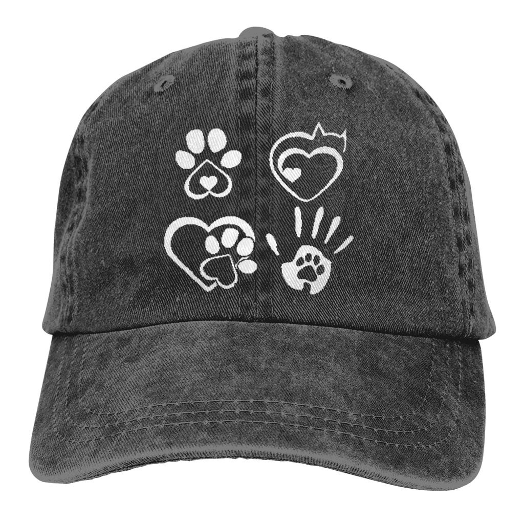 Sign Love Animals Paws Heart Hand Adult Denim Sun Hat Classic Vintage Adjustable Baseball Cap